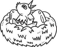 Baby Bird Isolated Coloring Page for Kids vector