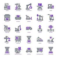 paquete de iconos de la industria para el diseño de su sitio web, logotipo, aplicación e interfaz de usuario. línea de mezcla de iconos de la industria y diseño sólido. ilustración de gráficos vectoriales y trazo editable. vector