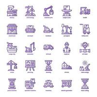 paquete de iconos de la industria para el diseño de su sitio web, logotipo, aplicación e interfaz de usuario. icono de la industria diseño de gradiente de línea básica. ilustración de gráficos vectoriales y trazo editable. vector