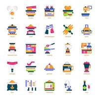 paquete de iconos de cocina para el diseño de su sitio web, logotipo, aplicación e interfaz de usuario. icono de cocina de diseño plano. ilustración de gráficos vectoriales y trazo editable. vector