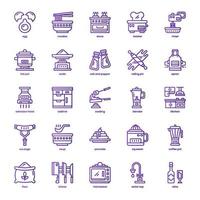 paquete de iconos de cocina para el diseño de su sitio web, logotipo, aplicación e interfaz de usuario. icono de cocina diseño de gradiente de línea básica. ilustración de gráficos vectoriales y trazo editable. vector