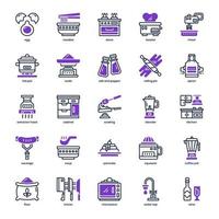 paquete de iconos de cocina para el diseño de su sitio web, logotipo, aplicación e interfaz de usuario. icono de cocina línea mixta y diseño sólido. ilustración de gráficos vectoriales y trazo editable. vector