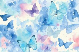 Hand drawn watercolor butterflies vector