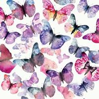 Hand drawn watercolor butterflies vector