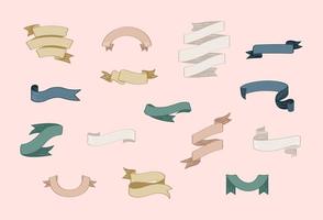 Ribbons vector in flat design