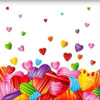 Vector Valentine's day background with striped pattern hearts , design illustration.