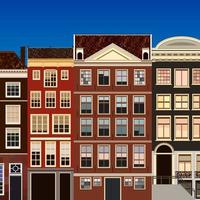 Street of abstract old houses. Vector background.