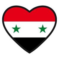 Flag of Syria  in the shape of Heart with contrasting contour, symbol of love for his country, patriotism, icon for Independence Day. vector