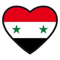 Flag of Syria  in the shape of Heart with contrasting contour, symbol of love for his country, patriotism, icon for Independence Day. vector