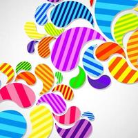 Bright striped colorful curved drops spray on a light background, vector color design, graphic illustration.