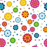 Floral pattern made in flowers on a white background, seamless vector illustration.