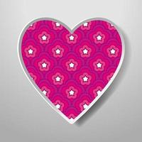 corazón de papel aislado sobre fondo blanco. icono. tarjeta de felicitación vectorial con vacaciones en el día de san valentín, 8 de marzo, día de la madre, matrimonio, etc. vector