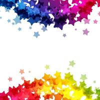 Rainbow stars  border, vector  texture, carnival bright decoration card.