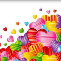 Vector Valentine's day background with striped pattern hearts , design illustration.