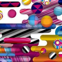 Futuristic vector abstract background made of rounded shapes, stripes, lines and circles with fashion patterns.