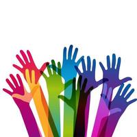 Hands up background vector