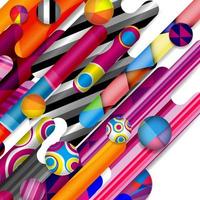 Futuristic vector abstract background made of rounded shapes, stripes, lines and circles with fashion patterns.