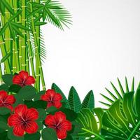 Tropical floral design background. vector