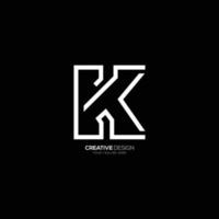 Creative letter K line art minimal logo vector