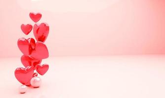 Valentines day 3d render for  background mockup and banner photo