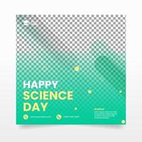 banner simple del día de la ciencia verde para publicación en redes sociales vector
