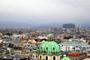 Travel to Vienna, Austria. The view on the city and the roofs of houses. photo