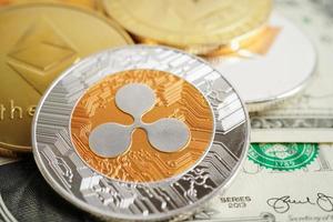 Ripple coin for online business and commercial, Digital currency, Virtual cryptocurrency. photo