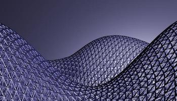 Abstract digital wave of particles. purple background. Technology background. Data technology illustration. Abstract futuristic background. Wave with connecting dots and lines on dark background. photo