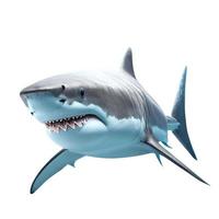 ferocious great white shark with clipping path photo