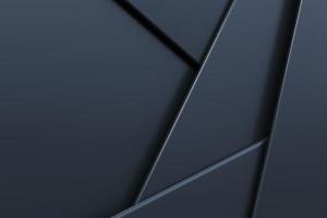 Black abstract geometric background, paper style. 3d render photo