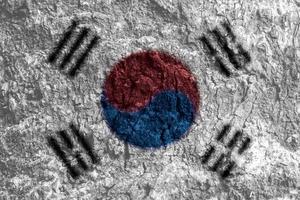 textura de la bandera coreana como fondo foto