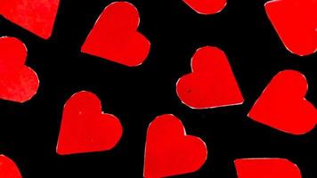 red heart on black background for valentine day photo
