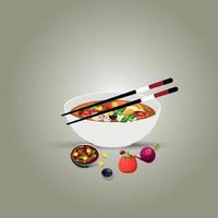 Healthy food and traditional restaurants, cooking, menu, vector illustration