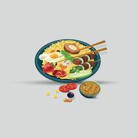 Healthy food and traditional restaurants, cooking, menu, vector illustration