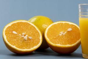 Natural orange juice in the glas photo