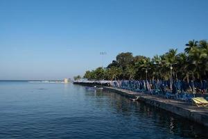 The sea view at Bangsaen beach are popular tourist attractions in Chonburi province, Thailand. photo