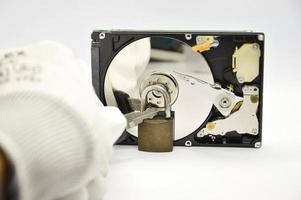 platter type hard drive 2.5-inch size, data protection concept photo