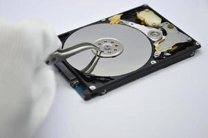 2.5-inch spinning disk type hard drive images are still commonly used today. photo