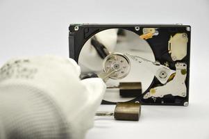 platter type hard drive 2.5-inch size, data protection concept photo