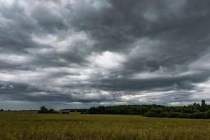 panorama of black sky background with storm clouds. thunder front  may use for sky replacement photo