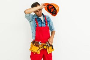 construction workers on a white background photo