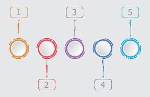 plantilla de infografía de línea de tiempo de paso de proceso moderna con línea de circuito, vector de infografía de presentación