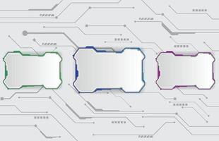 plantilla blanca infográfica de pantalla hud ui con línea electrónica de circuito, vector infográfico de presentación