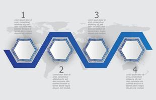 Infographic white template of hexagon hud ui display timeline topic, presentation infographic vector