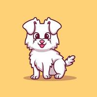 Cute Dog Sitting Cartoon Vector Icon Illustration. Animal Love Icon Concept Isolated Premium Vector. Flat Cartoon Style
