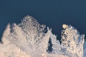 cristales de hielo se congelaron en todas direcciones. se formaron abundantes formas texturizadas y extrañas foto