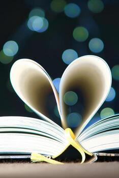 opened buck with sides that are beaten to the heart. String of lights with soft bokeh photo