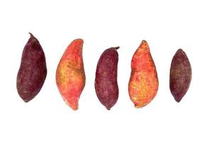 isolated Purple sweet potato or purple sweet yam and sweet potato on white background. Soft and selective focus. photo