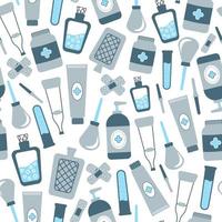 Seamless pattern with simple medical tools on white background for print or fabric vector