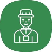 Tour Guide Man Vector Icon Design